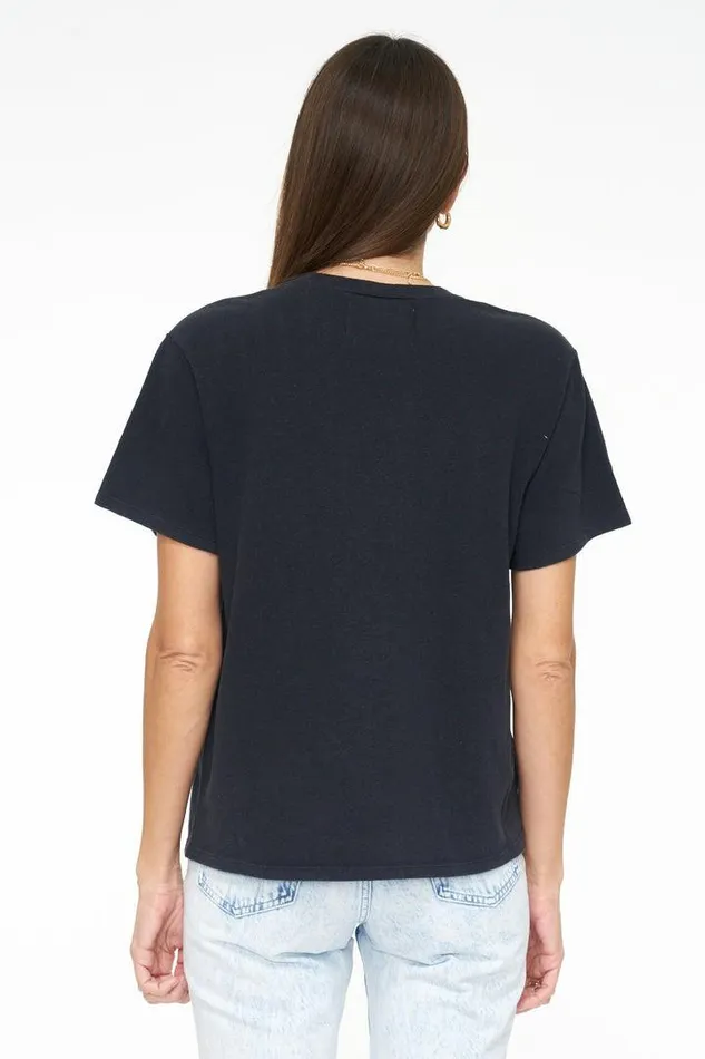 Pistola Denim Tops Women Palmer Hemp Boxy Tee 8211 Black Stone Black Stone