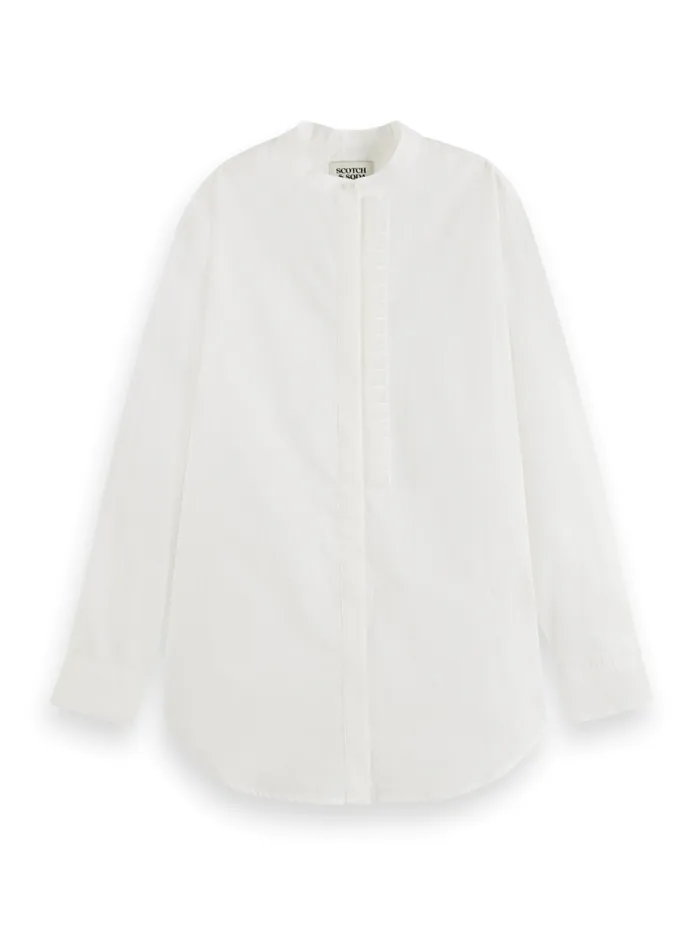 PLACKET RUFFLE SHIRT White Women Scotch and Soda Blouses and Shirts