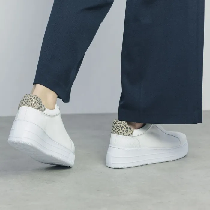 Platform Trainers Women Moda In Pelle Aneeba White Leather