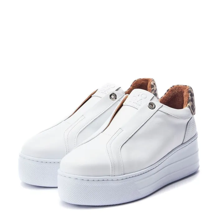 Platform Trainers Women Moda In Pelle Aneeba White Leather