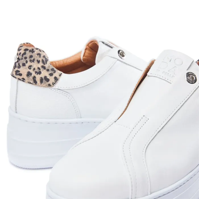 Platform Trainers Women Moda In Pelle Aneeba White Leather