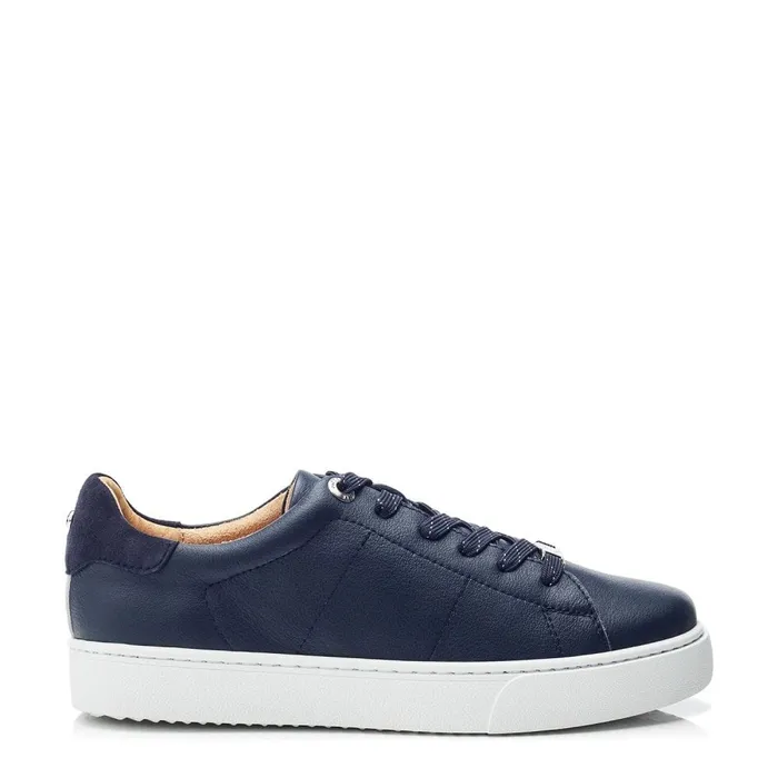 Platform Trainers Women Moda In Pelle Brandie Navy Leather