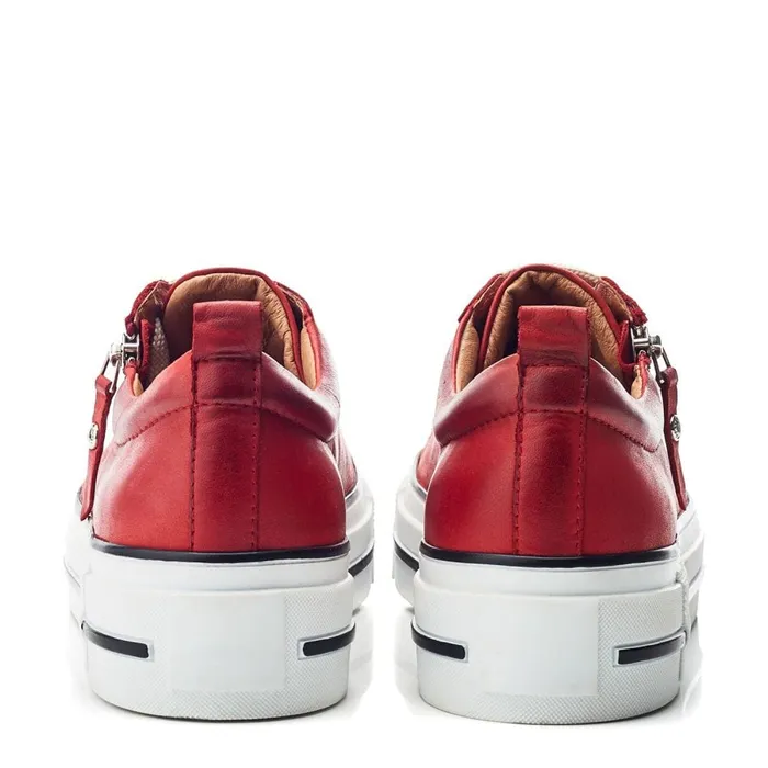 Platform Trainers Women Moda In Pelle Filician Dark Red Leather