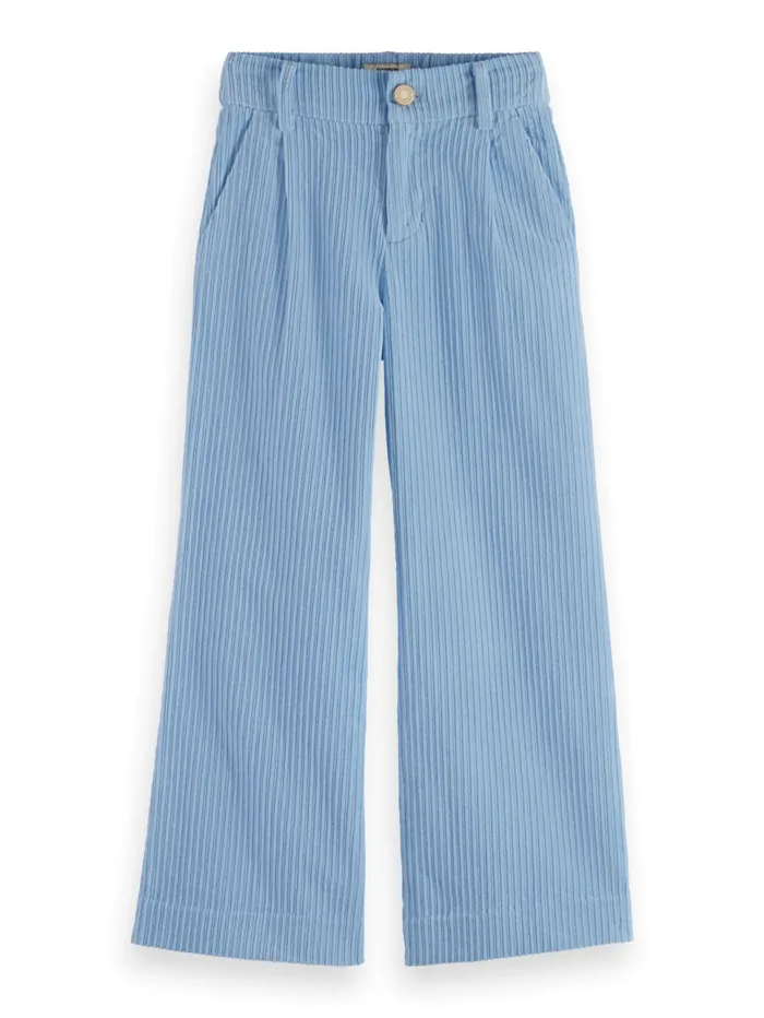 PLEATED WIDE LEG CORDUROY PANTS Pacific Blue Kids Scotch and Soda Pants