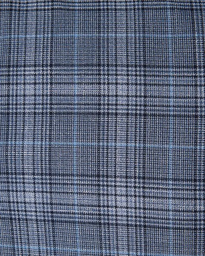Politix Blazers Men Slim Stretch Double Breasted Tailored Jacket Blue Check