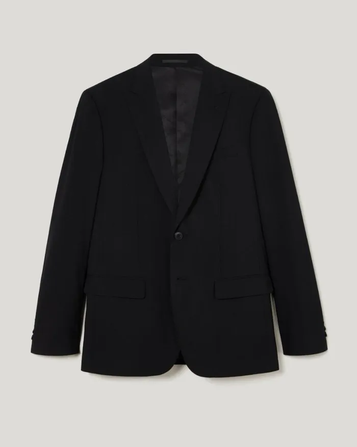 Politix Blazers Men Wool Blend Regular Stretch Premium Tailored Jacket Black