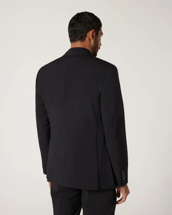 Politix Blazers Men Wool Blend Regular Stretch Premium Tailored Jacket Black