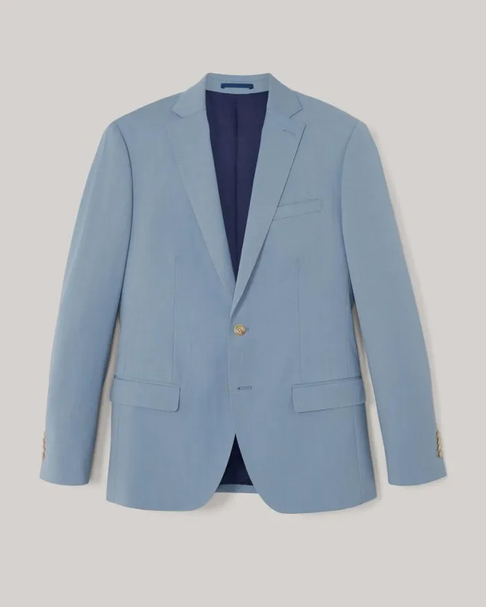 Politix Blazers Men Wool Blend Tailored Jacket Chalk Blue