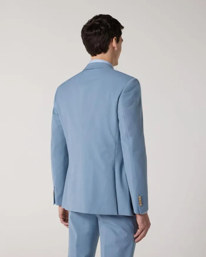 Politix Blazers Men Wool Blend Tailored Jacket Chalk Blue