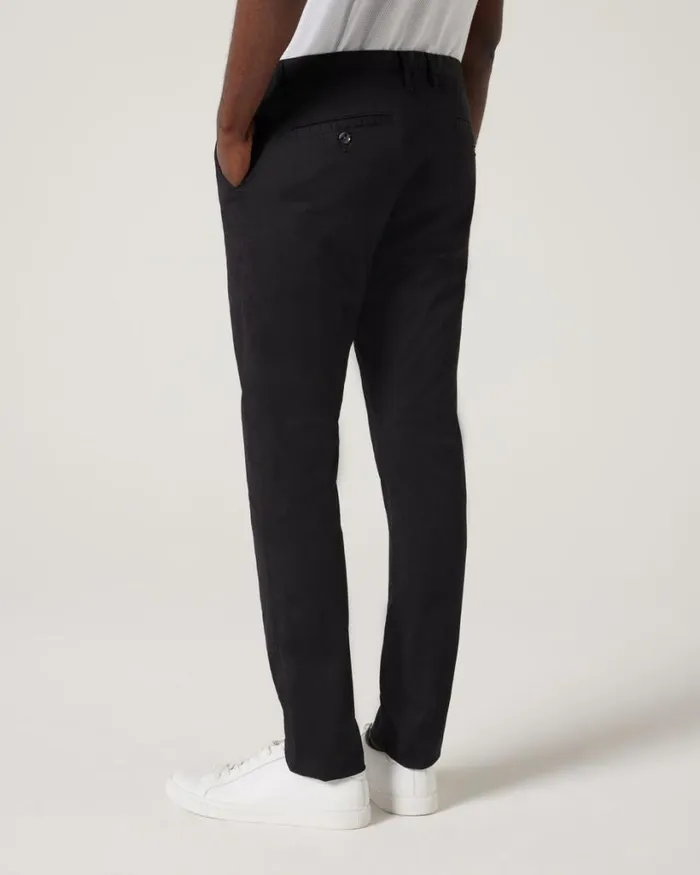 Politix Chinos Men Ultra Slim Stretch Cotton Chino Black