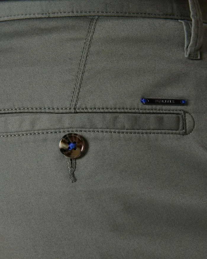 Politix Chinos Men Ultra Slim Stretch Cotton Chino Sage