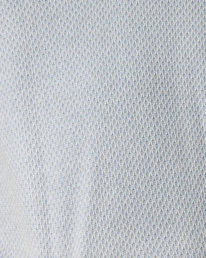 Politix Knitwear Men Textured Knit Zip Polo Light Blue