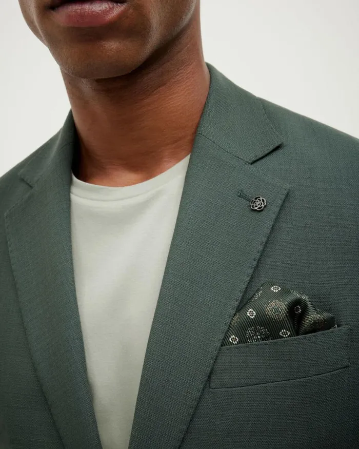Politix Pocket Squares Men Double Sided Printed Pocket Square Dark Green
