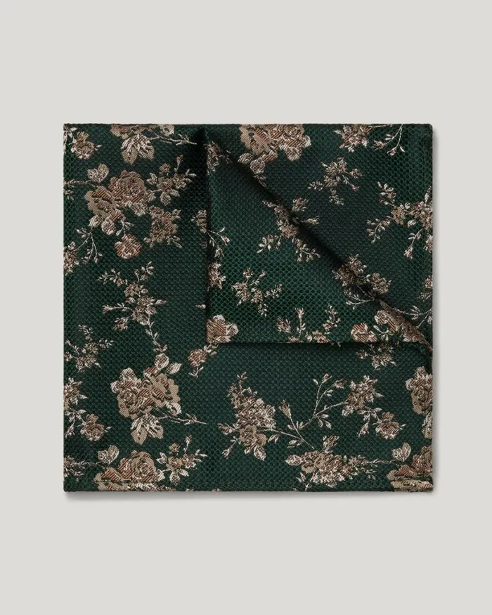 Politix Pocket Squares Men Floral Silk Pocket Square Forest