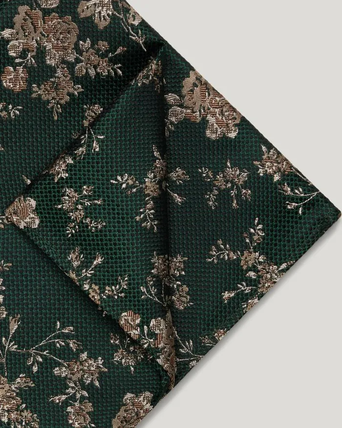 Politix Pocket Squares Men Floral Silk Pocket Square Forest