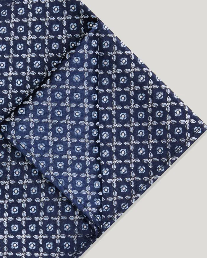 Politix Pocket Squares Men Silk Geo Jacquard Pocket Square Navy Blue
