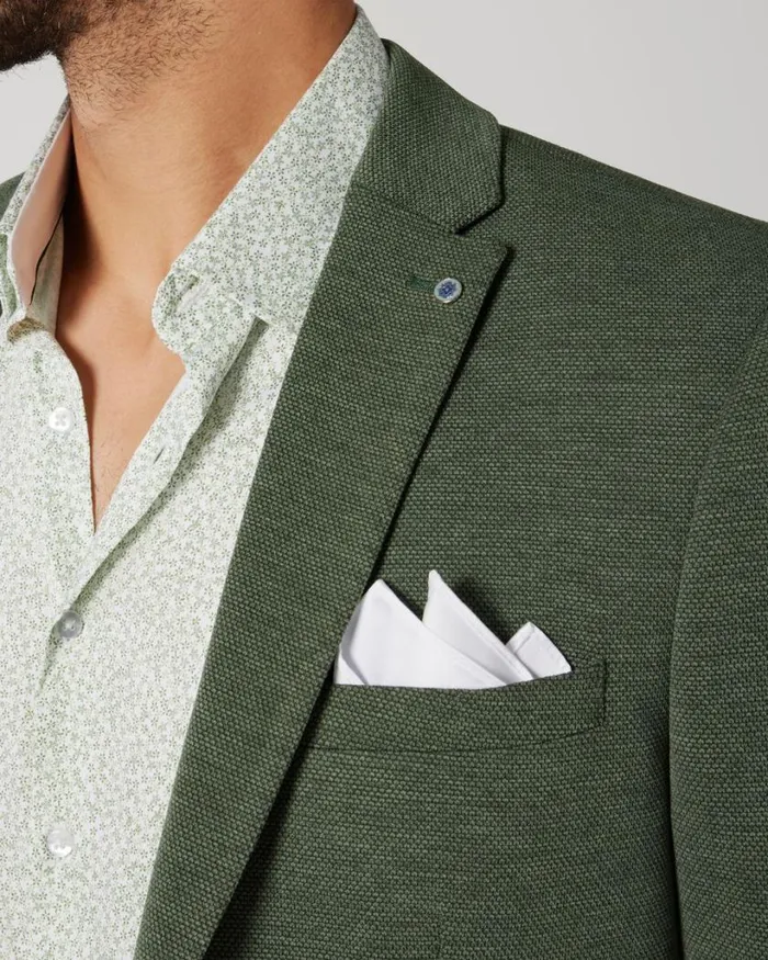 Politix Pocket Squares Men Woven Satin Pocket Square White