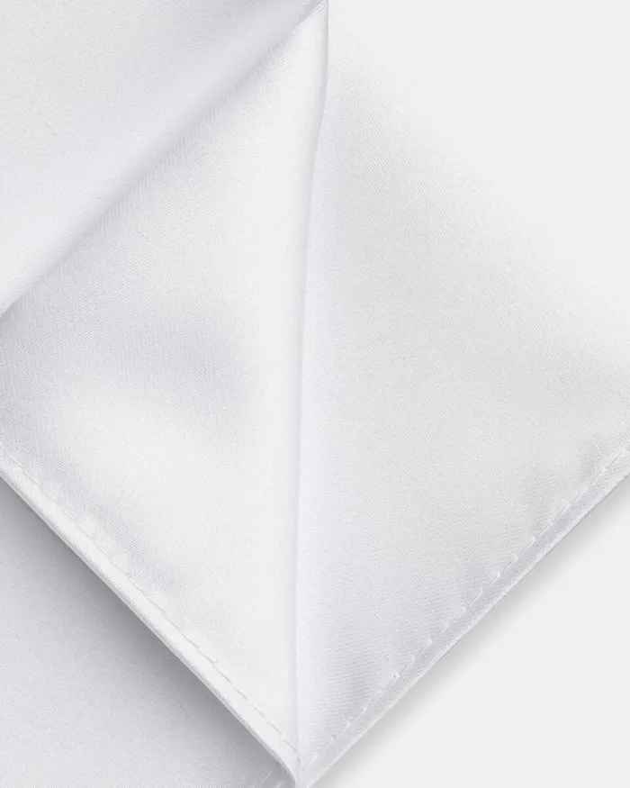 Politix Pocket Squares Men Woven Satin Pocket Square White