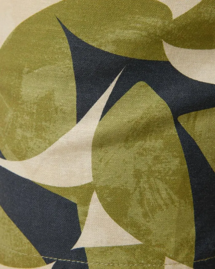 Politix Shirts Men Abstract Floral Movember Elasticated Shorts Khaki