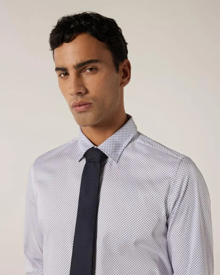 Politix Shirts Men Slim Stretch Fit High Shine Long Sleeve Shirt Blue