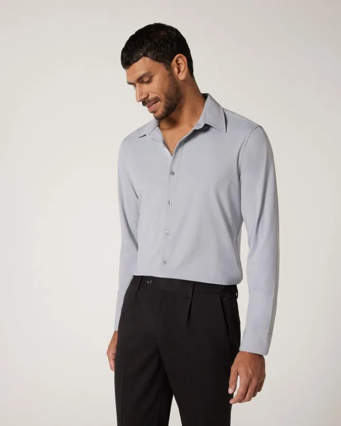 Politix Shirts Men Slim Travel Shirt Grey