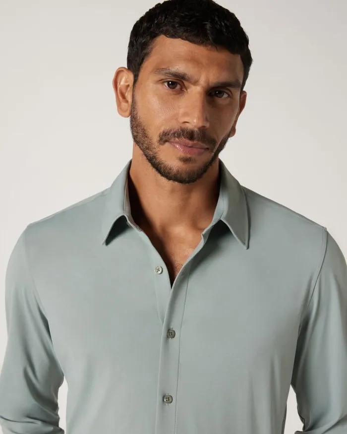 Politix Shirts Men Slim Travel Shirt Sage