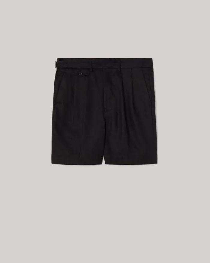 Politix Shorts Men Gurkha Linen Short Black