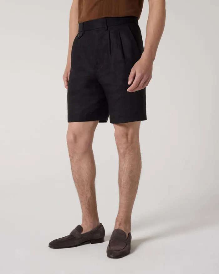 Politix Shorts Men Gurkha Linen Short Black