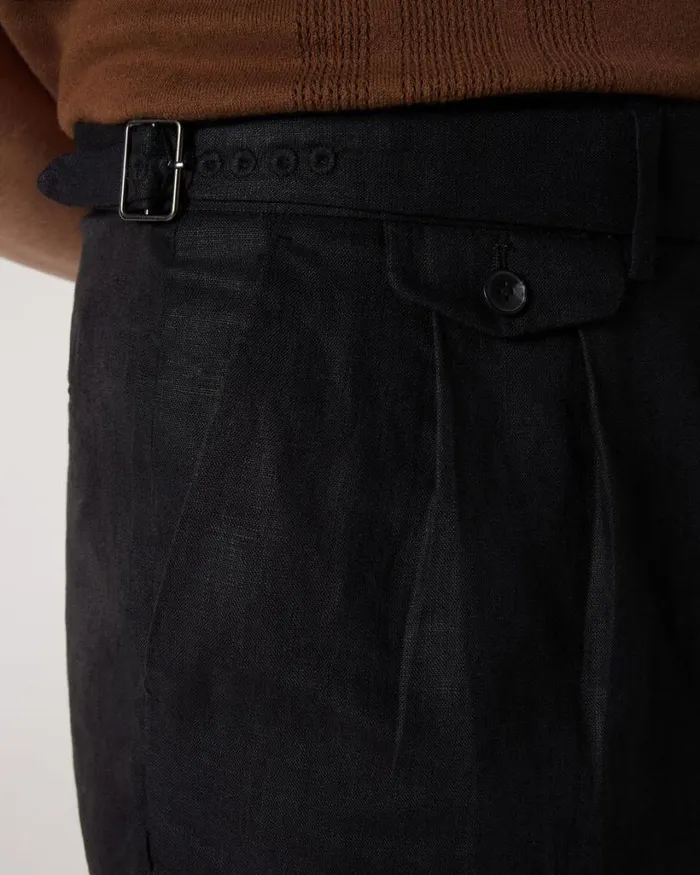 Politix Shorts Men Gurkha Linen Short Black