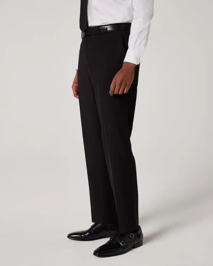Politix Suit Pants Men Regular Stretch Tailored Pant Black