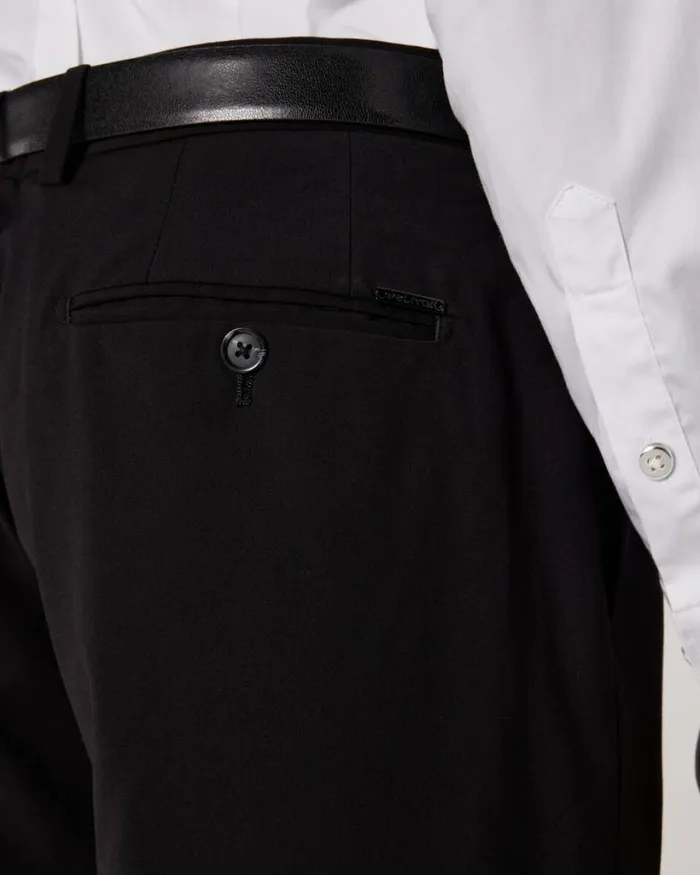 Politix Suit Pants Men Regular Stretch Tailored Pant Black