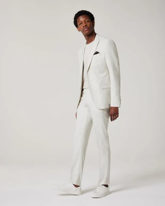 Politix Suit Pants Men Slim Stretch Tailored Pant Stone