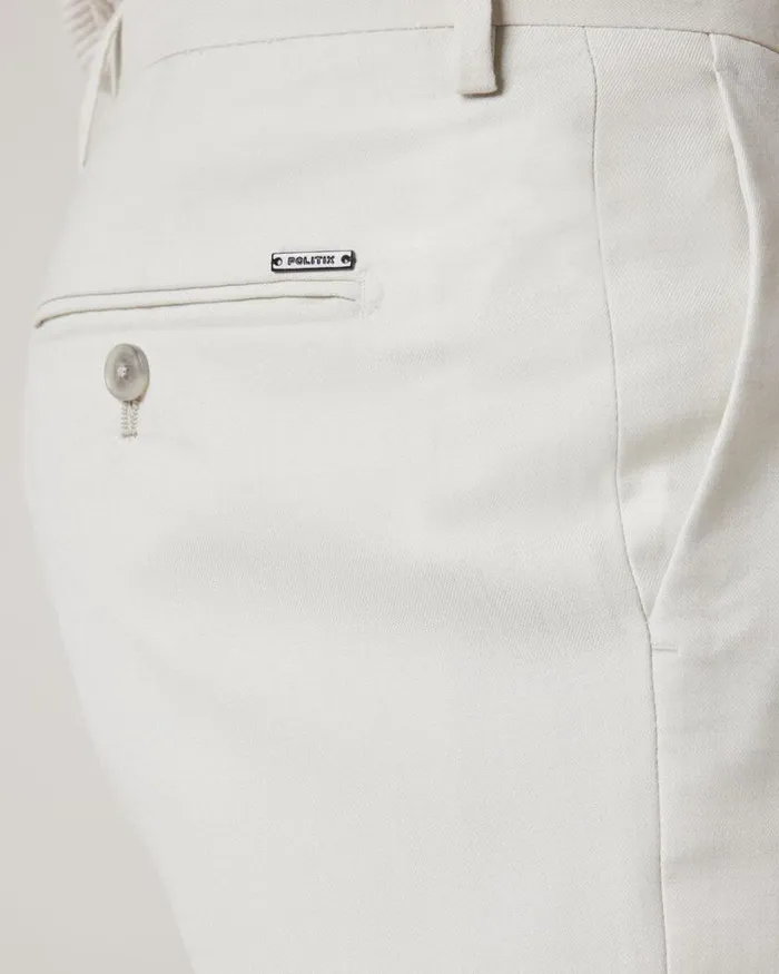 Politix Suit Pants Men Slim Stretch Tailored Pant Stone