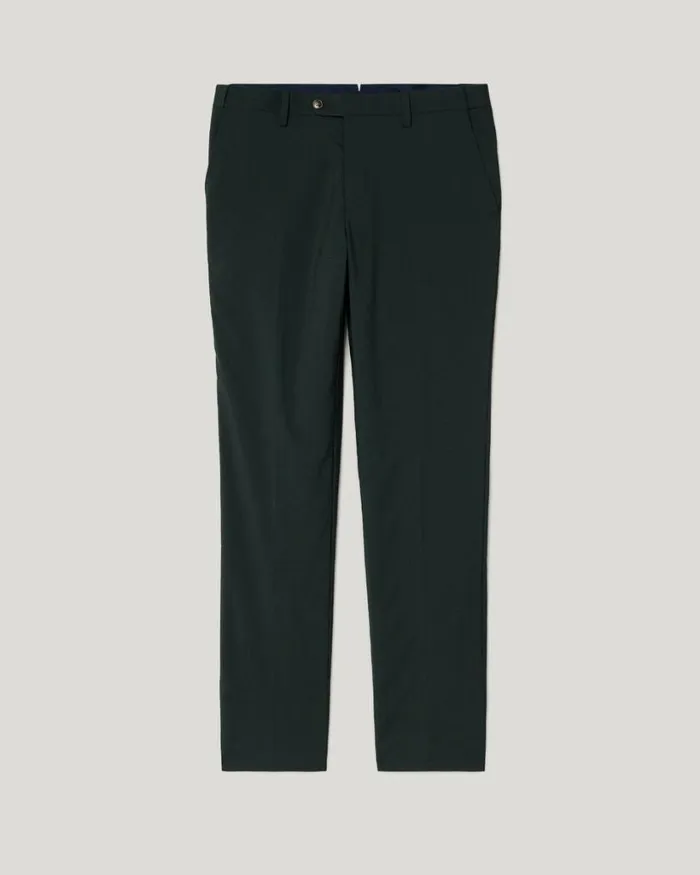 Politix Suit Pants Men Slim Stretch Wool Premium Tailored Pant Dark Khaki