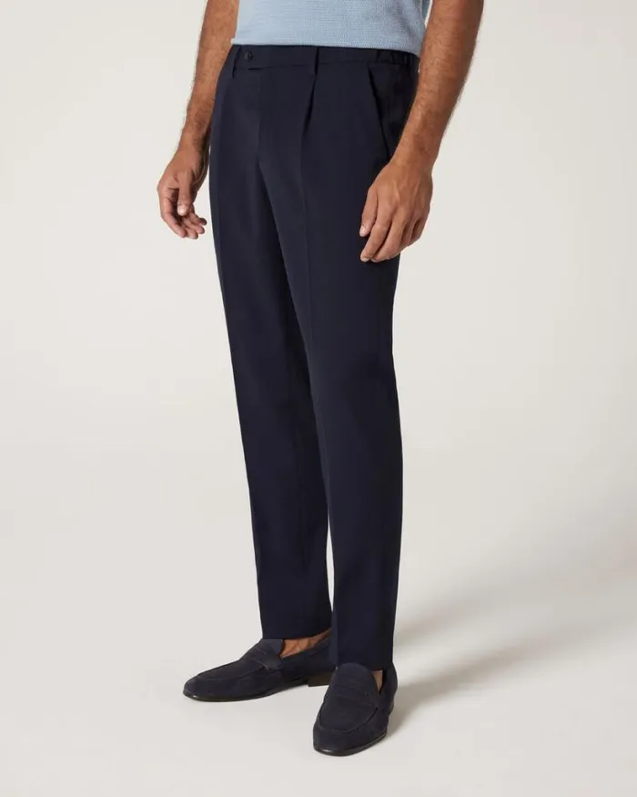 Politix Suit Pants Men Wool Blend Tailored Pant Navy