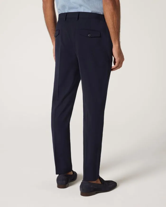 Politix Suit Pants Men Wool Blend Tailored Pant Navy