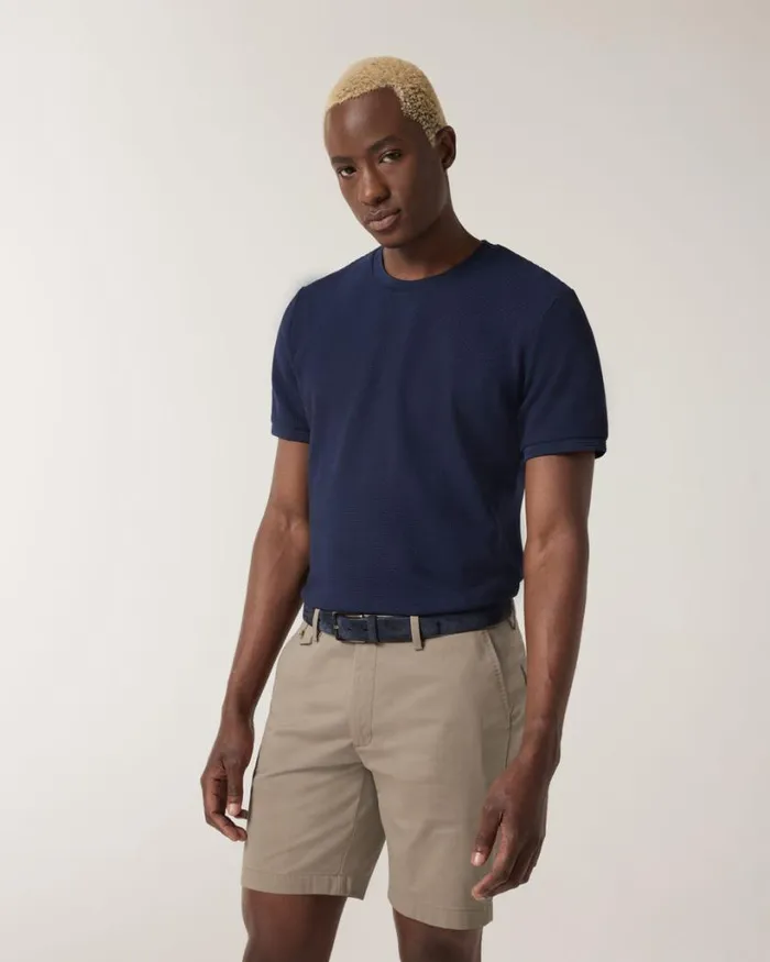Politix TShirts Men Textured Crew Neck Tee Navy