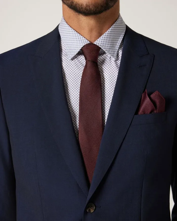 Politix Ties Men Silk Textured Twotone Tie Burgundy