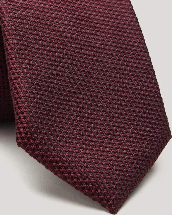 Politix Ties Men Silk Textured Twotone Tie Burgundy