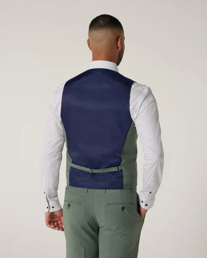 Politix Vests Men Wool Blend Tailored Vest Light Forest