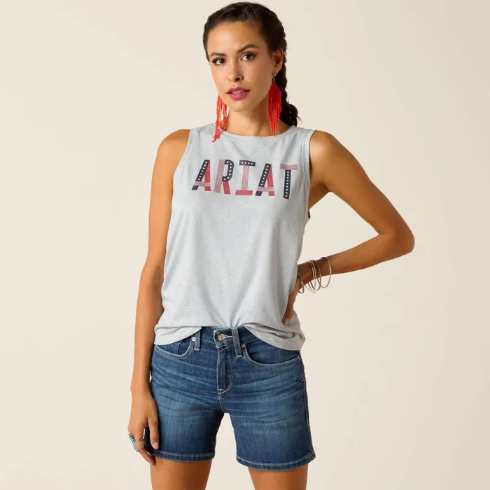 Pride Tank Chambray Blue Women Ariat TShirts and Tops