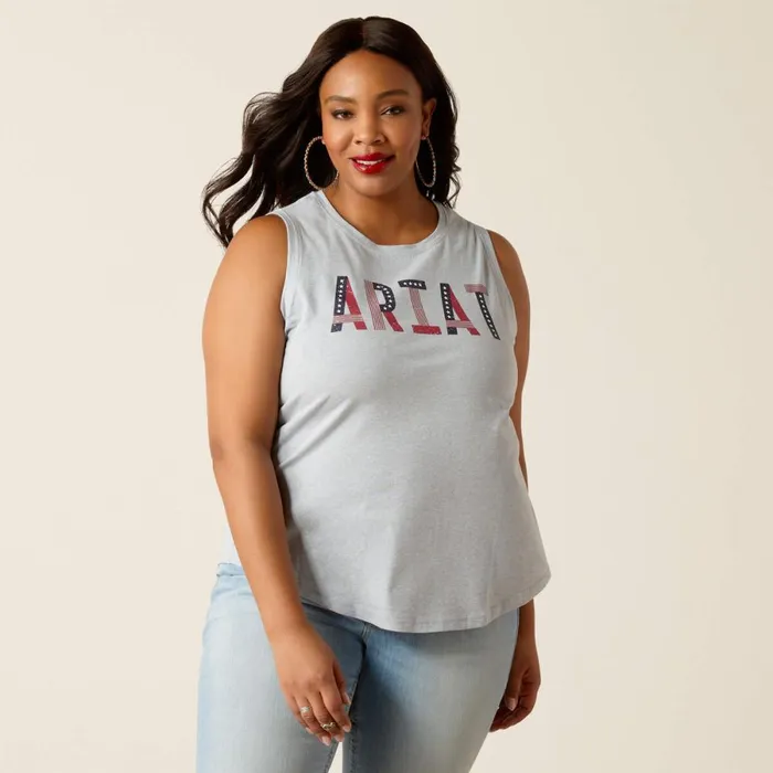Pride Tank Chambray Blue Women Ariat TShirts and Tops