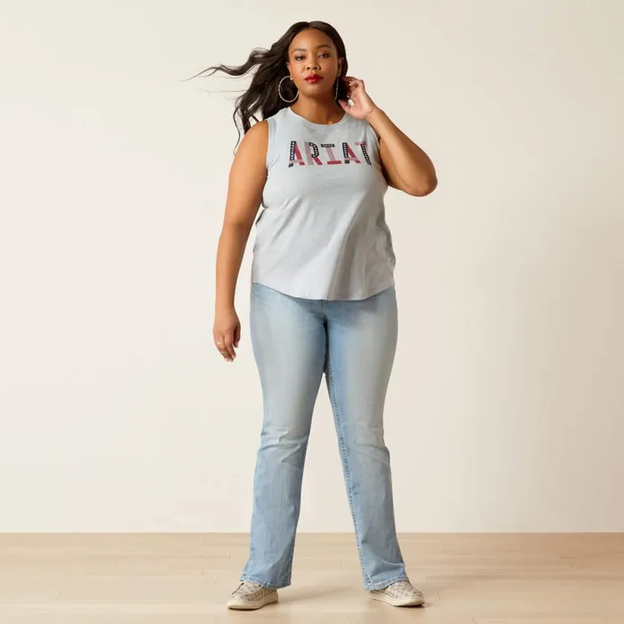 Pride Tank Chambray Blue Women Ariat TShirts and Tops