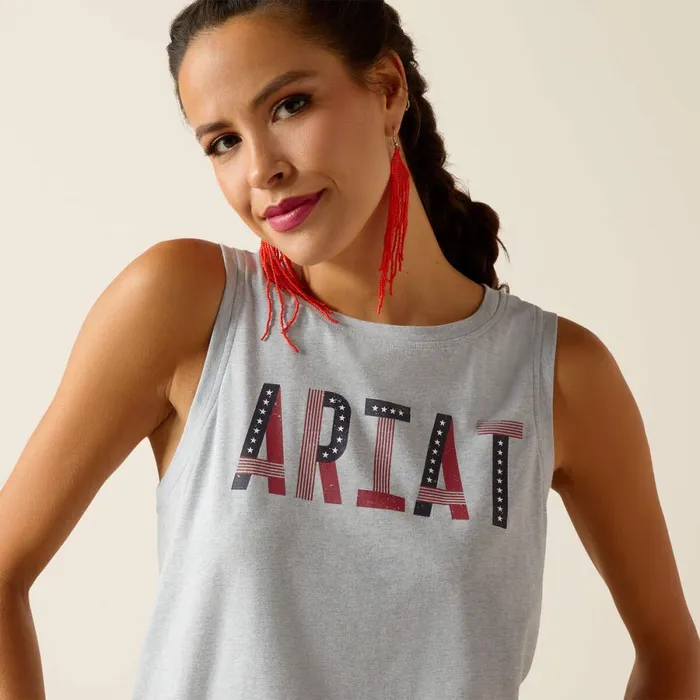 Pride Tank Chambray Blue Women Ariat TShirts and Tops