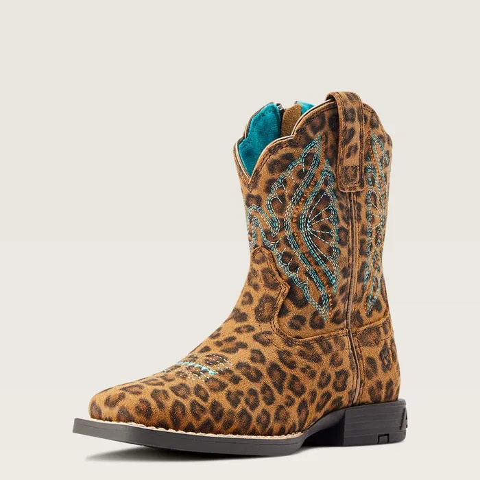 Primetime Easy Fit Western Boot Faded Leopard Kids Ariat Big Kids039 Footwear