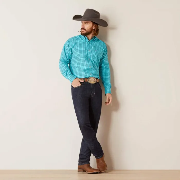 Pro Series Brock Classic Fit Shirt Blue Curacao Men Ariat Button Down Shirts Pro Series Brock Classic Fit Shirt Blue Curacao Men Ariat Button Down Shirts