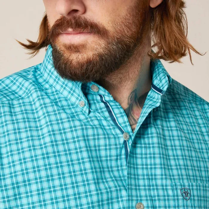 Pro Series Brock Classic Fit Shirt Blue Curacao Men Ariat Button Down Shirts Pro Series Brock Classic Fit Shirt Blue Curacao Men Ariat Button Down Shirts