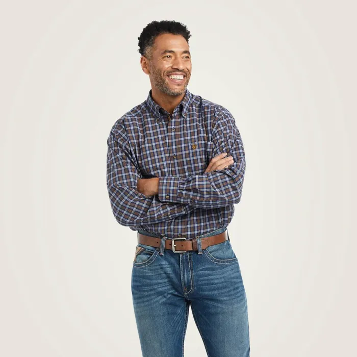 Pro Series Giacomo Stretch Classic Fit Shirt Estate Blue Men Ariat Button Down Shirts