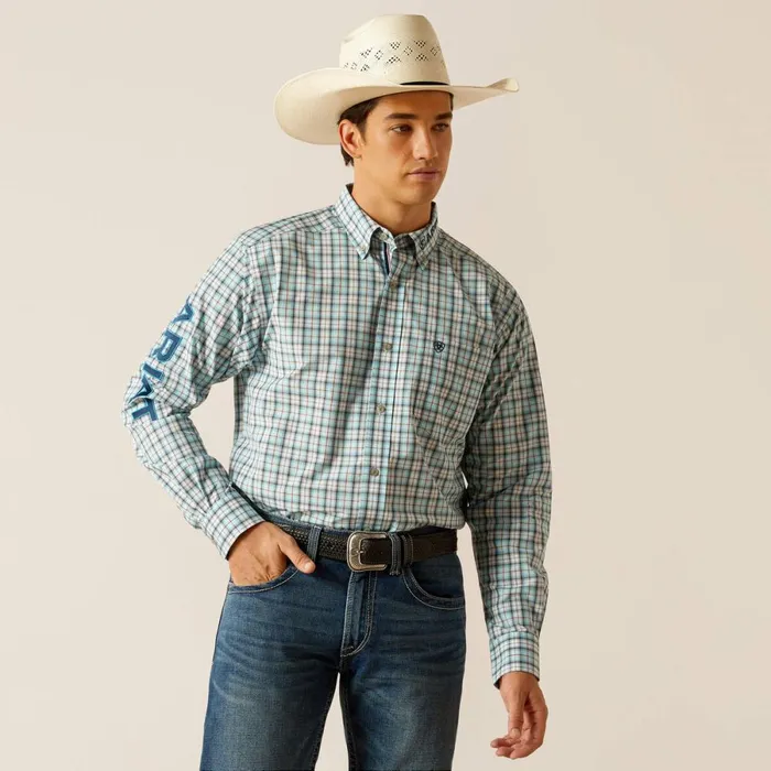 Pro Series Team Lawrence Classic Fit Shirt Aqua Men Ariat Button Down Shirts