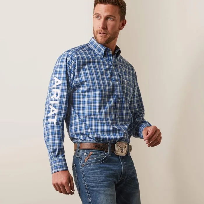 Pro Series Team Samson Classic Fit Shirt Blue Men Ariat Button Down Shirts